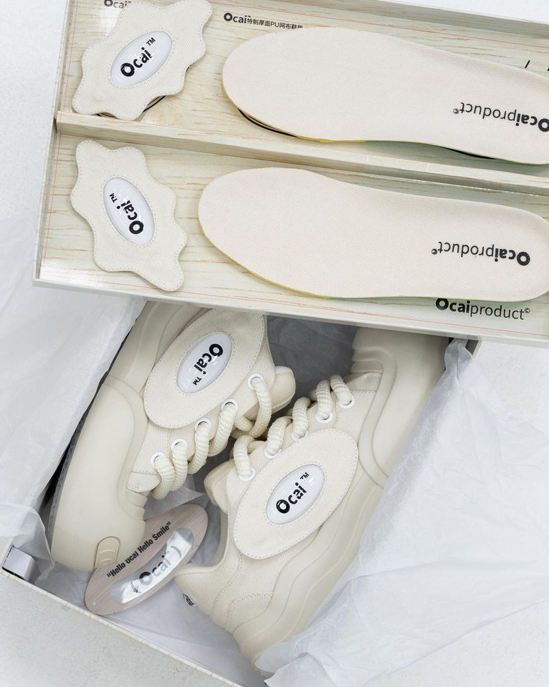 Smile Canvas Sneaker White