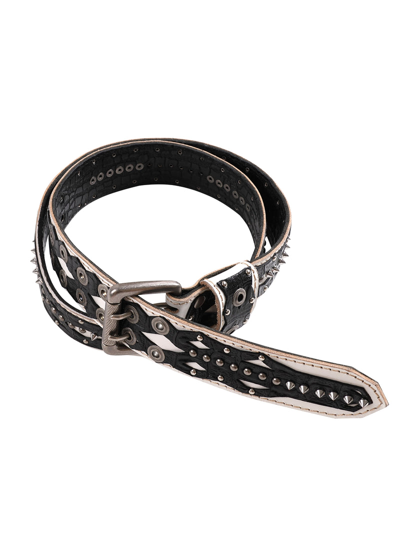 Crocodile Pattern Leather Belt