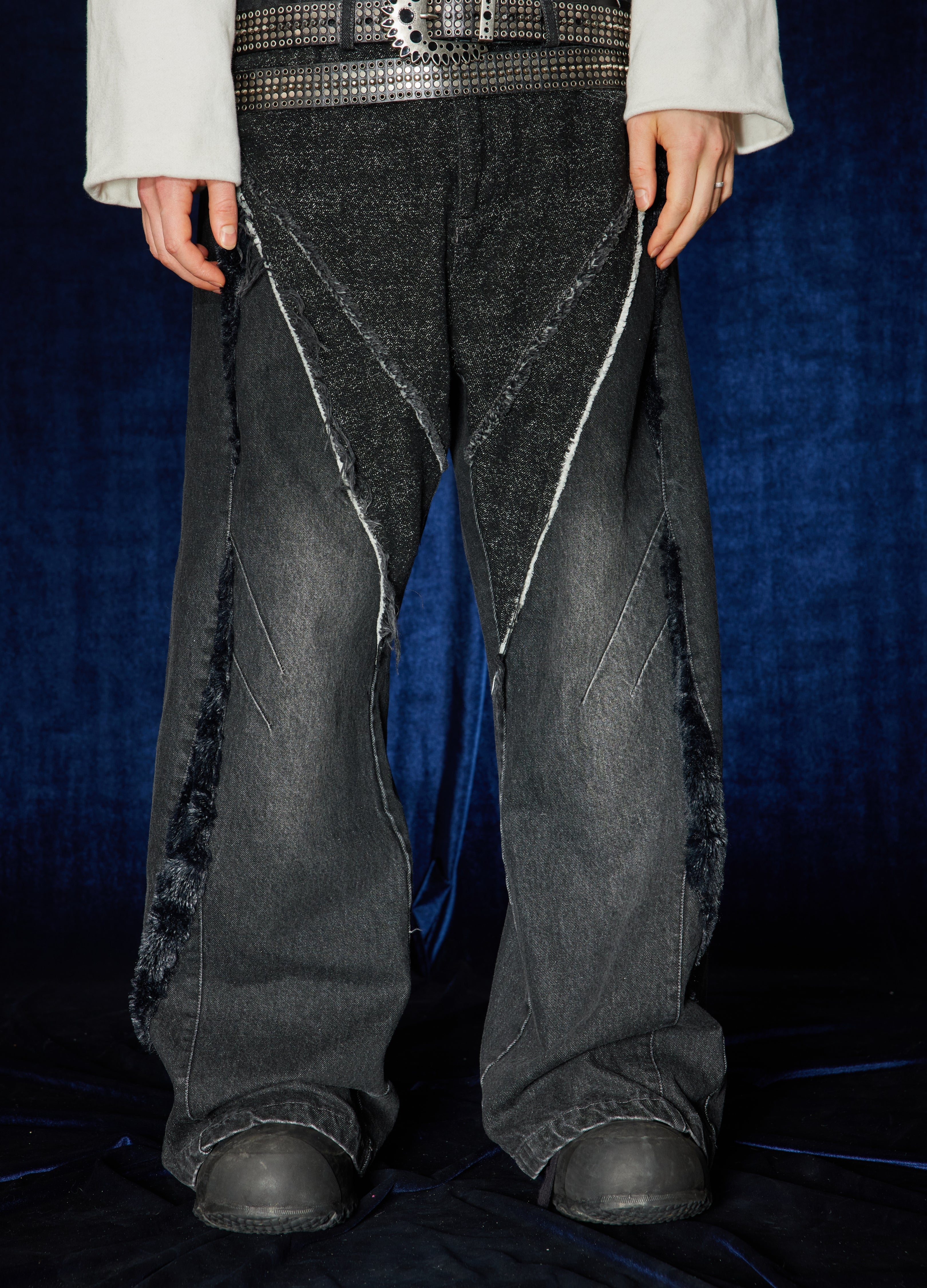 Double Belt Vintage Plush Jeans – DRIPPIELAND®