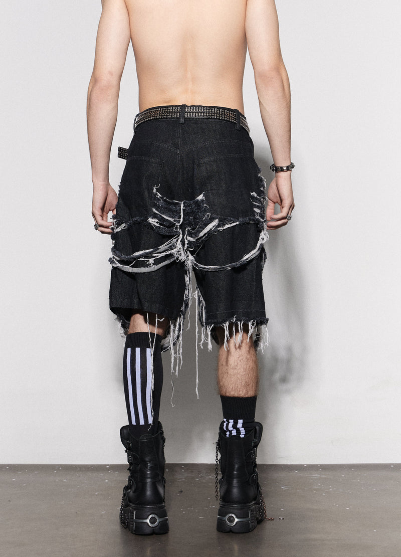 Anarchy Slash Denim Shorts