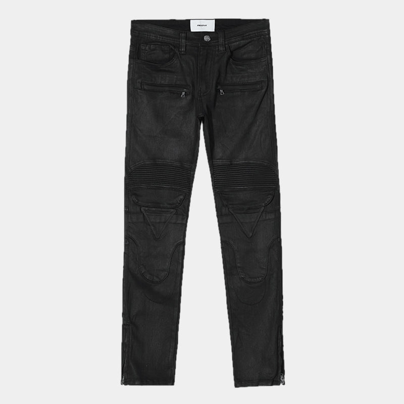 Fusion Slim-Fit Wax Biker Jeans