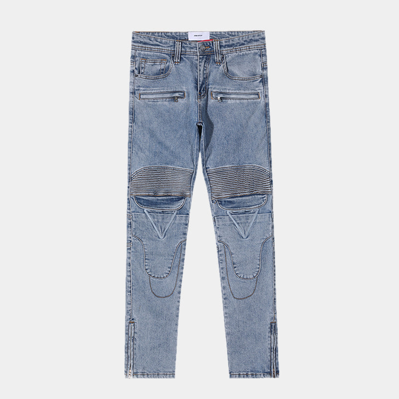 Fusion Slim-Fit Wax Biker Jeans