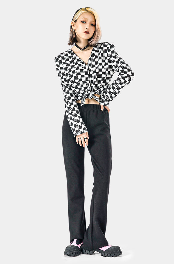 Chessboard Crop Shirt