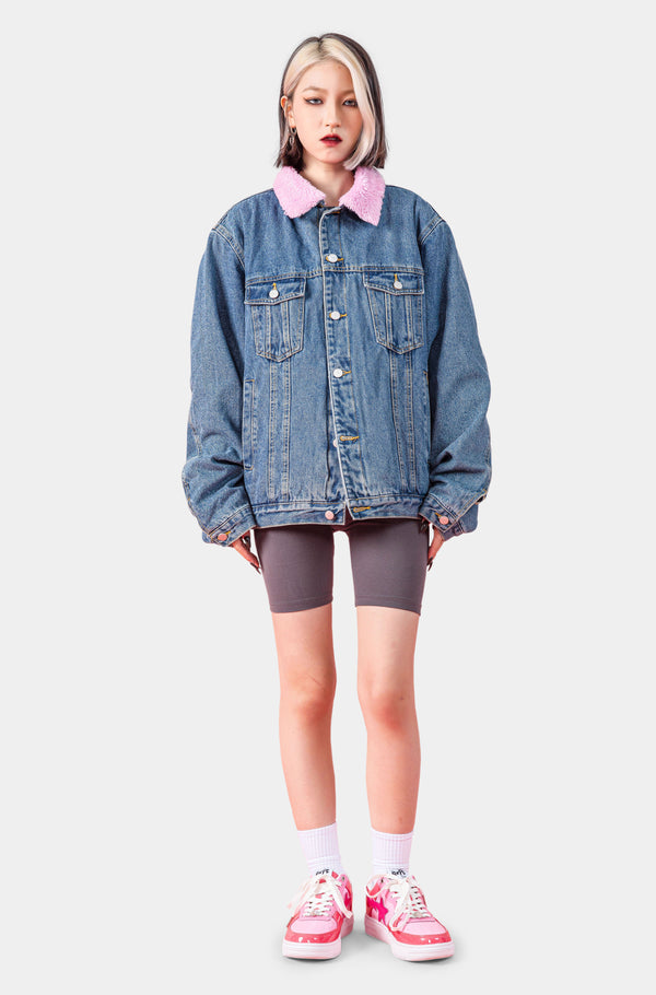 EMBROIDERY SHERPA DENIM