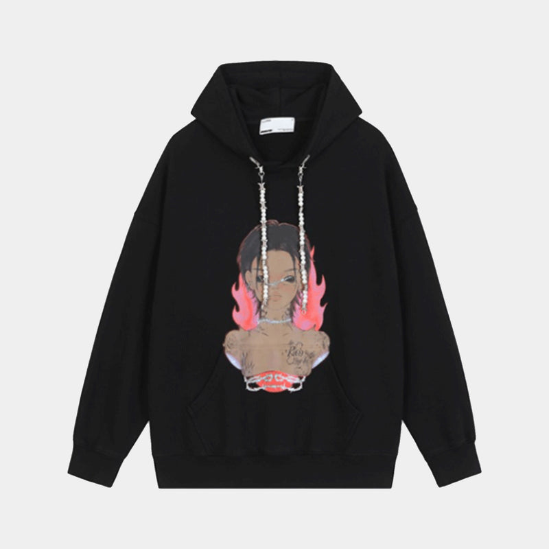 Fire Boy Skeleton Viper Print Hoodie