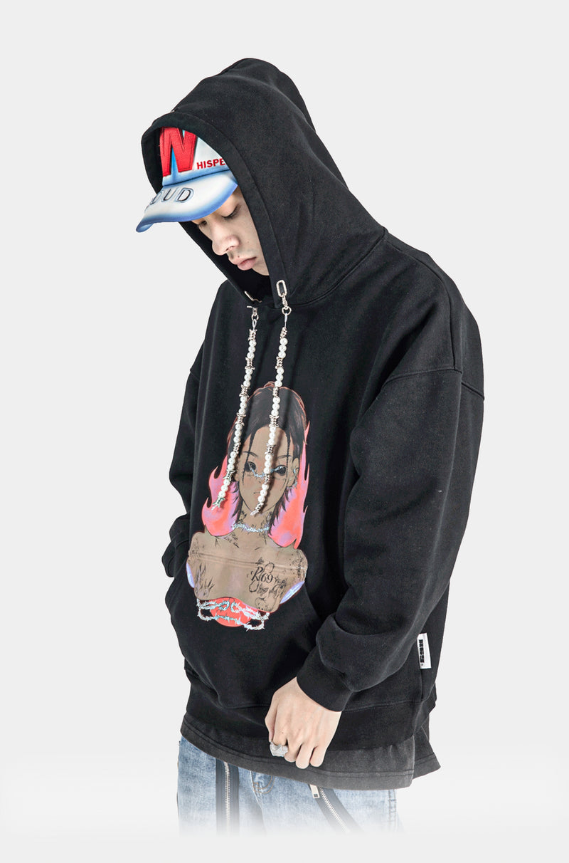 Fire Boy Skeleton Viper Print Hoodie